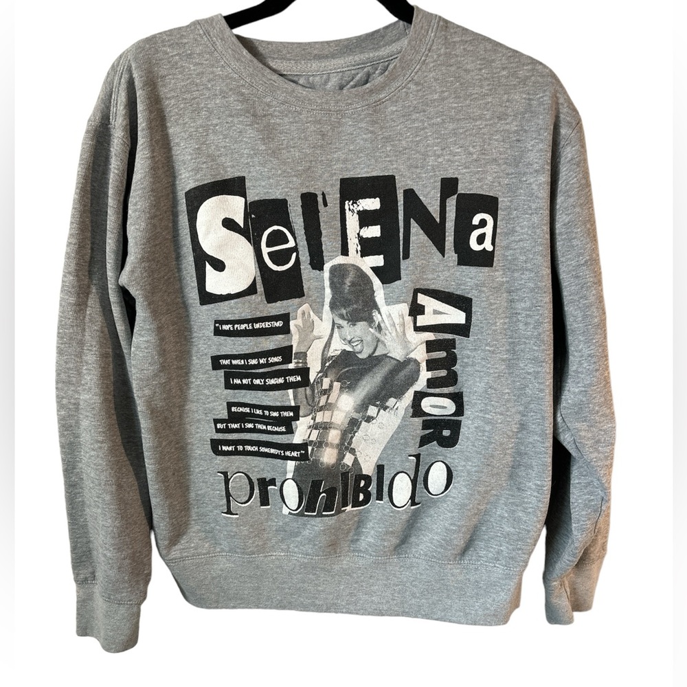 Selena official Cut & Paste crewneck small Music Concert Gray